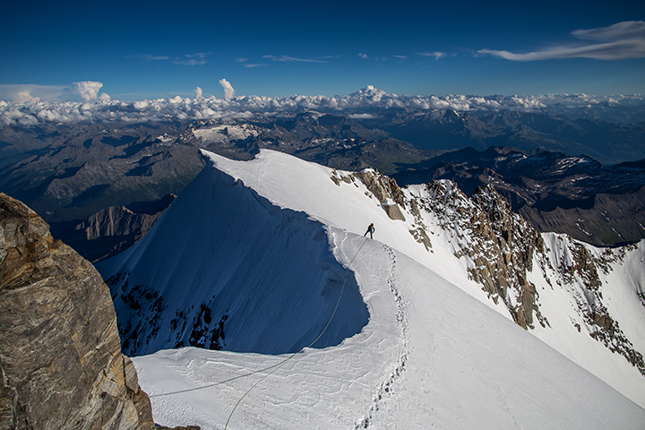 On the slopes of Mont Blanc de Courmayeur.