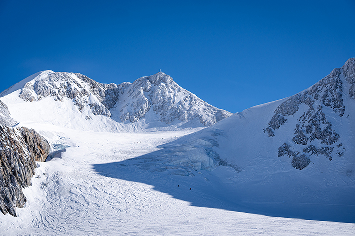 Two peaks of Wildspitze visible from Taschachferner.